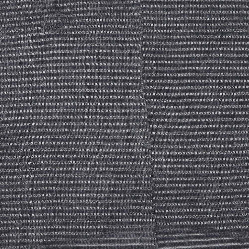 New Look Womens Grey Round Neck Striped Polyester Pullover Jumper Size S