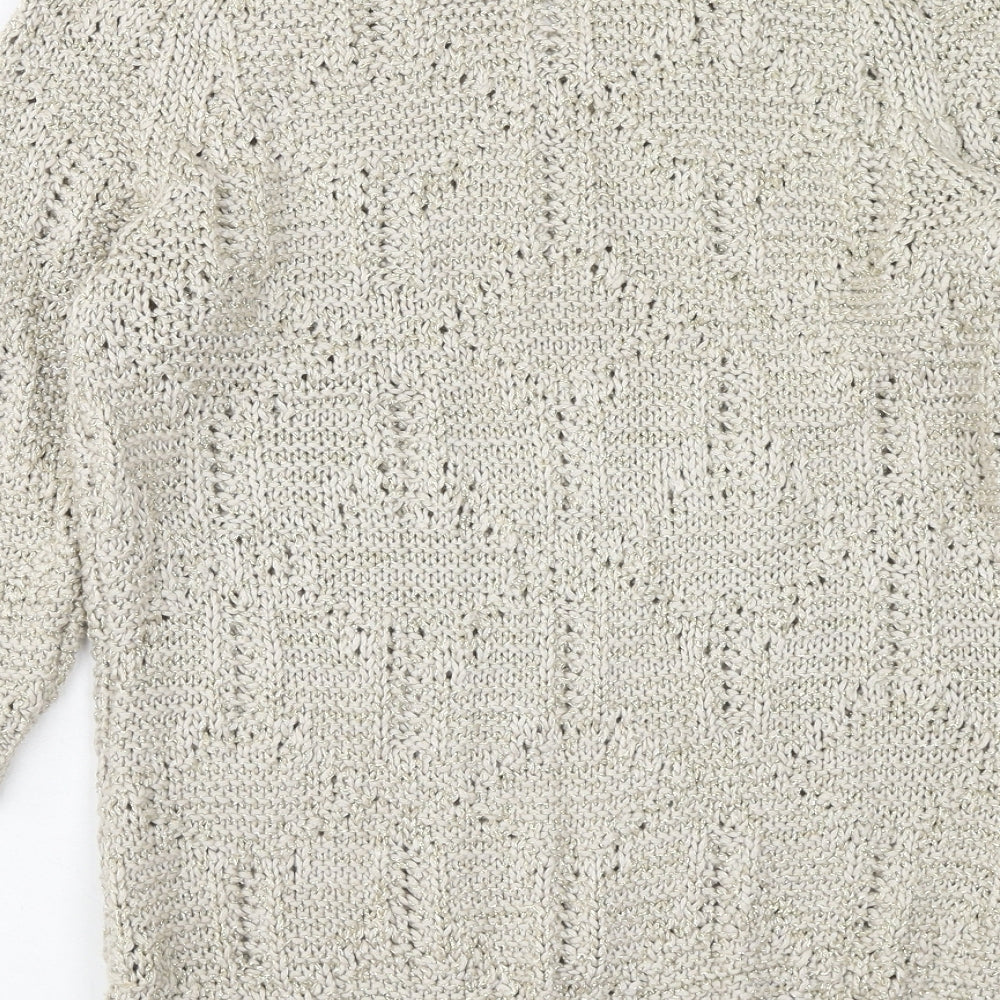 Marks & Spencer Womens Brown Scoop Neck Acrylic Pullover Jumper Size 10