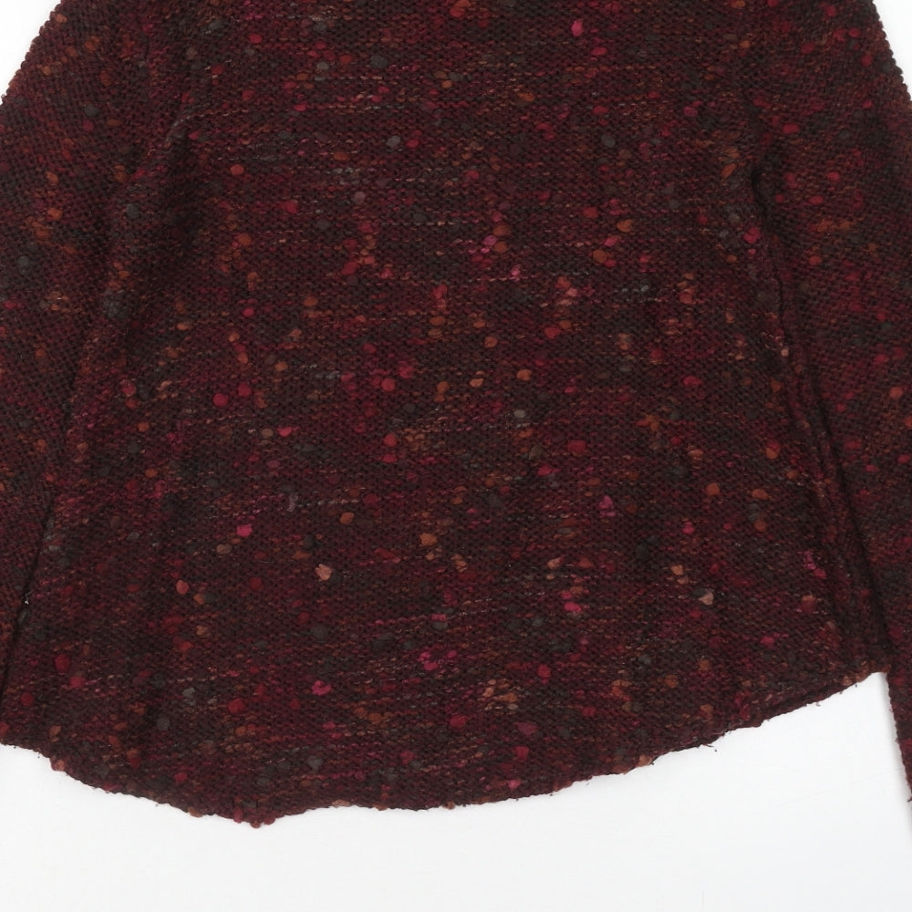 Warehouse Womens Red Scoop Neck Acrylic Pullover Jumper Size 10