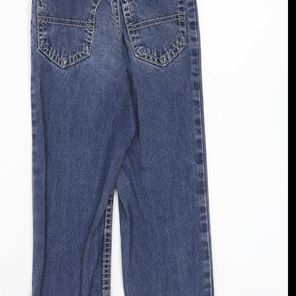 Marks & Spencer Boys Blue Cotton Straight Jeans Size 4XL Regular Zip