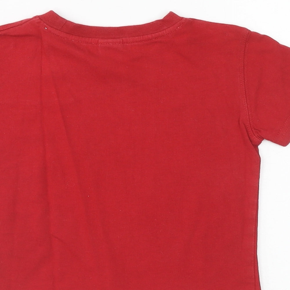 Adams Boys Red Cotton Basic T-Shirt Size 12-18 Months Round Neck Pullover - Cool Dude