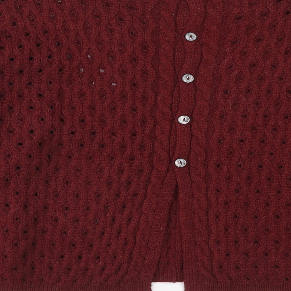 Marks & Spencer Womens Purple Round Neck Acrylic Pullover Jumper Size 14