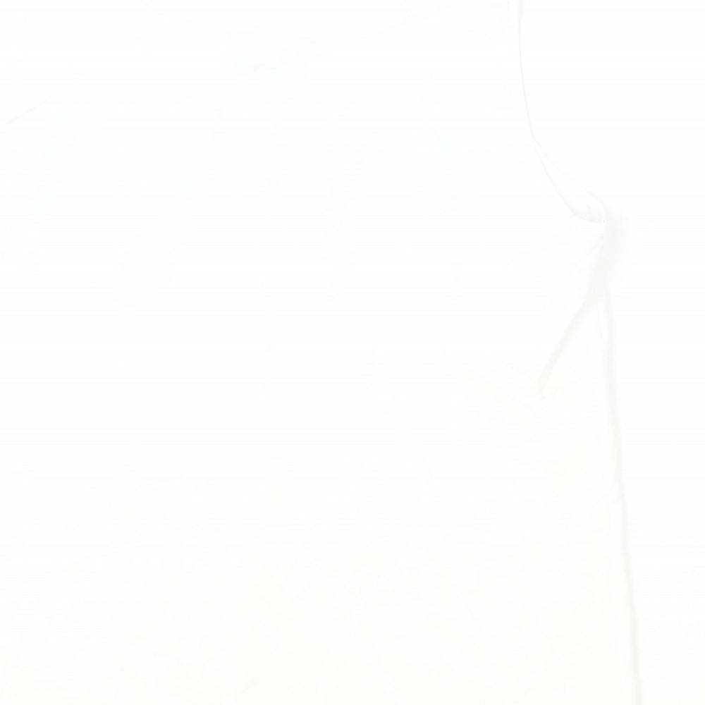 Sommermann Womens Ivory Polyester Basic Tank Size 16 Round Neck