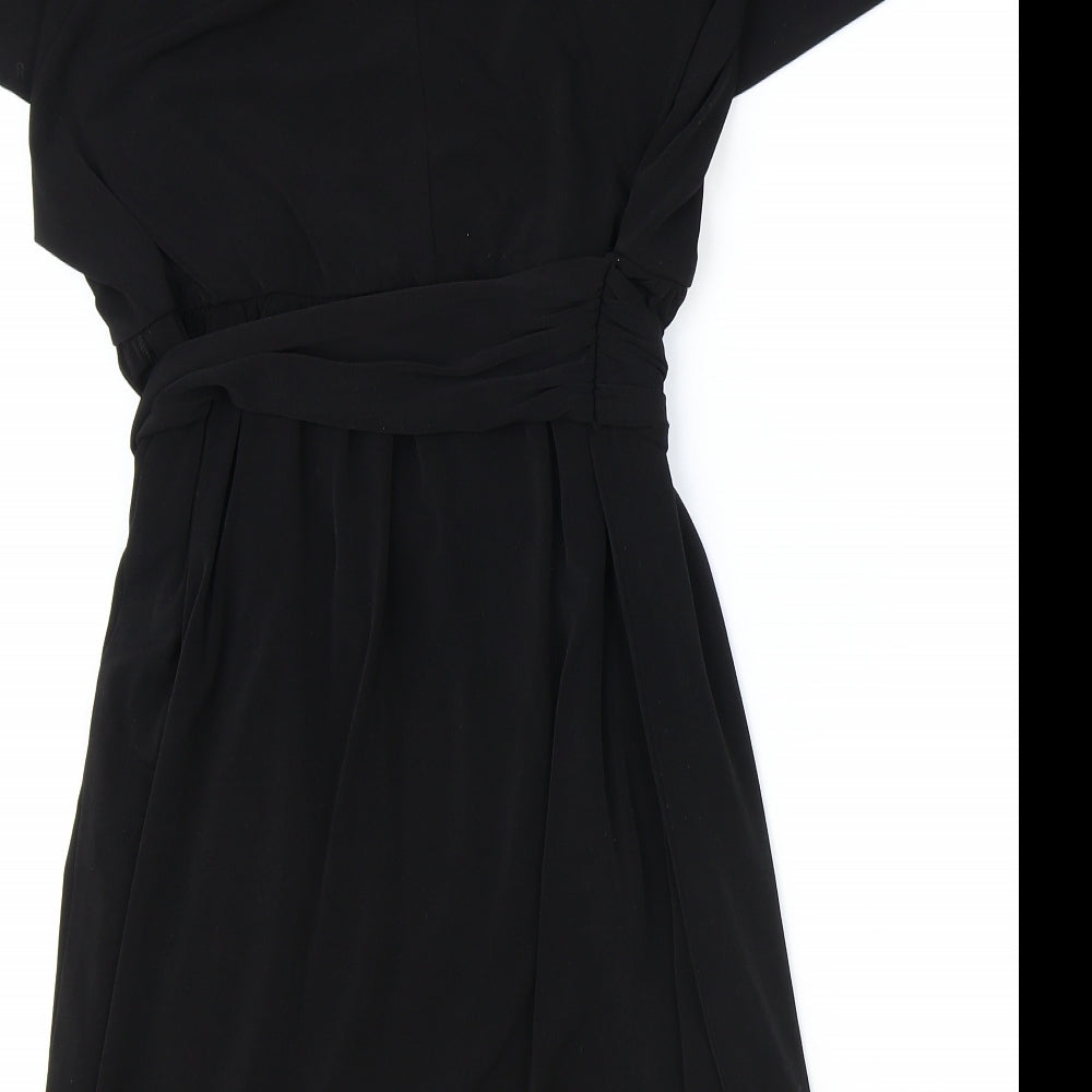 London Times Womens Black Polyester A-Line Size 10 V-Neck Pullover