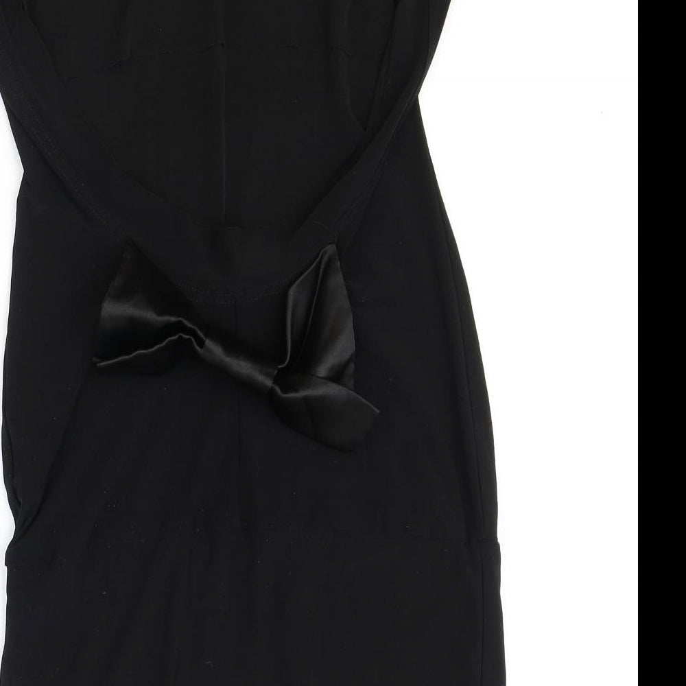 WEST WEBB Womens Black Polyester A-Line Size 12 Boat Neck Pullover
