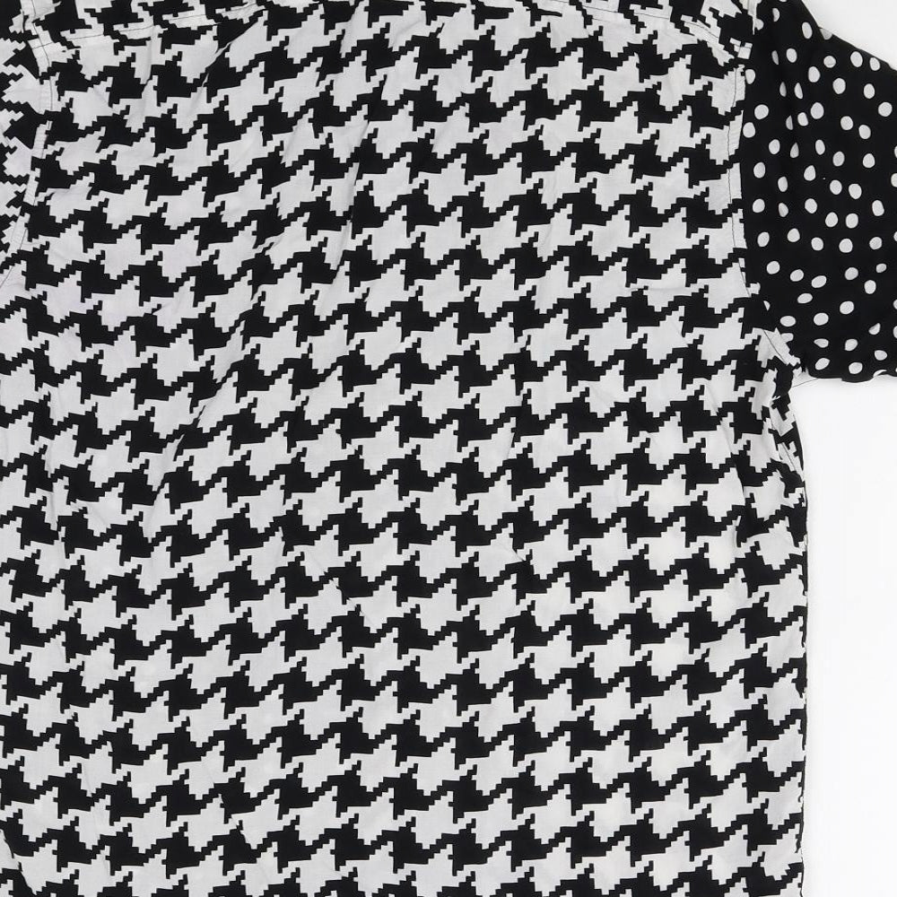 ASOS Womens Multicoloured Geometric Viscose Basic Button-Up Size S Collared