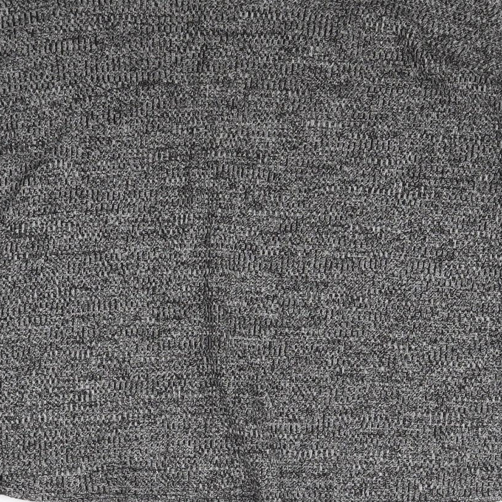 Divided Womens Grey Mock Neck Herringbone Polyester Pullover Jumper Size S Pullover