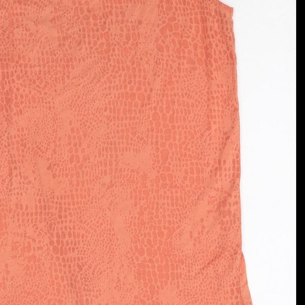NEXT Womens Pink Animal Print Polyester Basic Tank Size 10 Scoop Neck - Snake Print