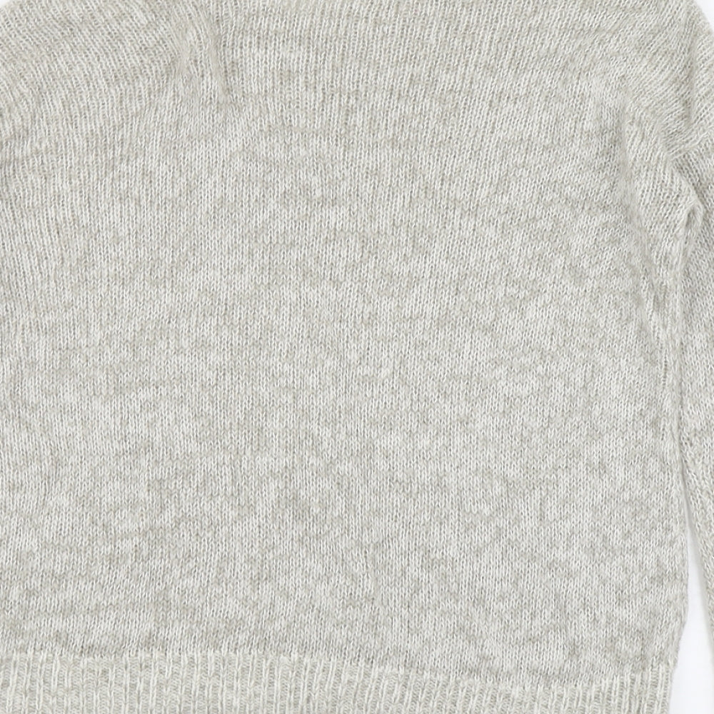 New Look Womens Beige Round Neck Acrylic Pullover Jumper Size 12