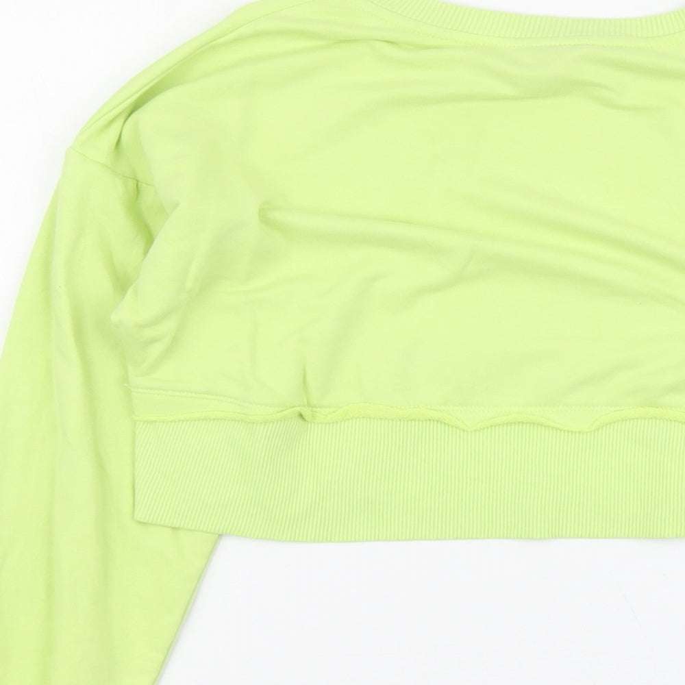Primark Womens Green Cotton Pullover Sweatshirt Size 2XS Pullover