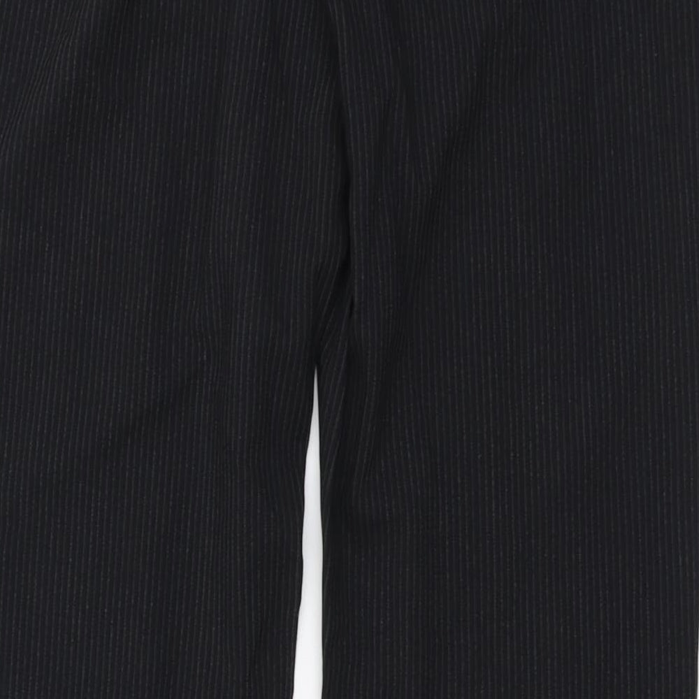 Evie Womens Blue Striped Polyester Trousers Size 18 L32 in Regular Button