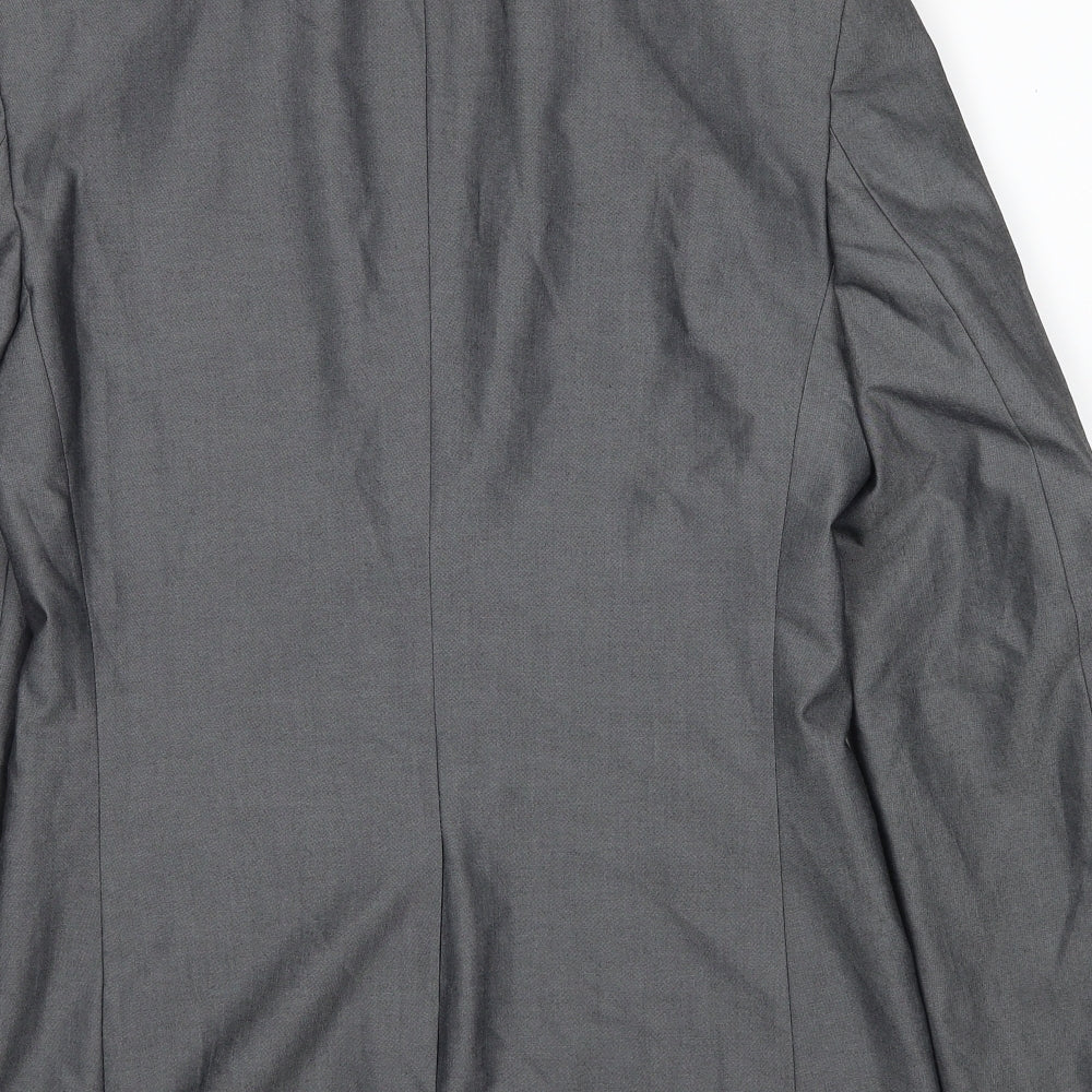 Burton Mens Grey Polyester Jacket Suit Jacket Size 36 Regular