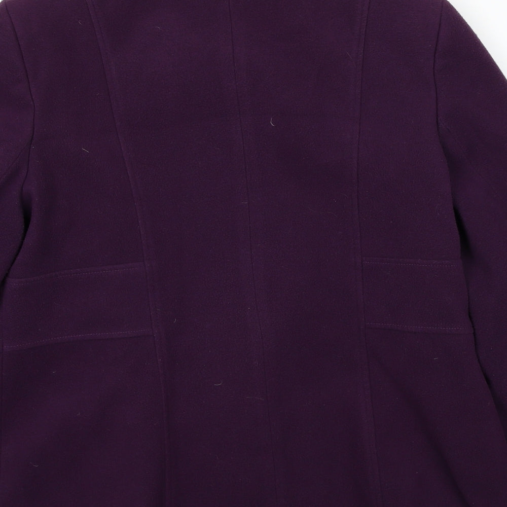 EWM Womens Purple Overcoat Jacket Size 16 Button