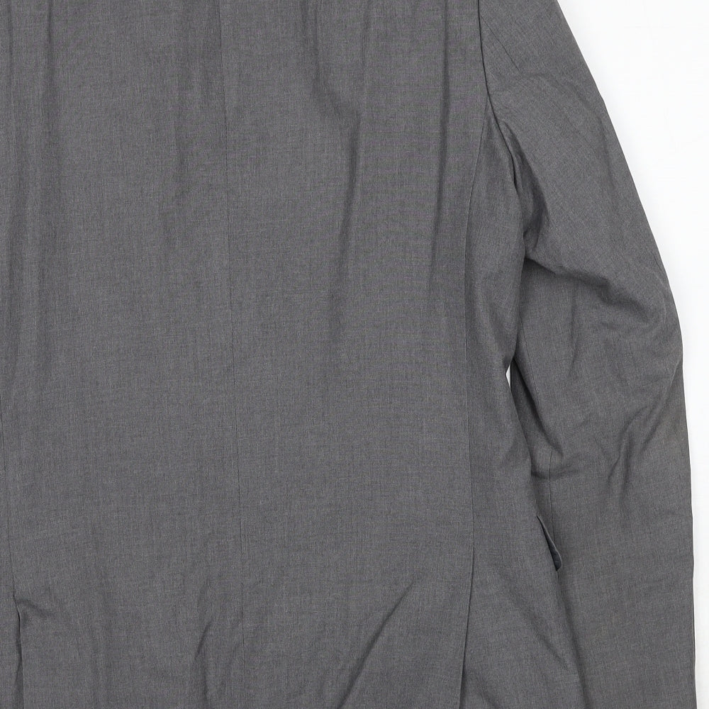 Karl Jackson Mens Grey Polyester Jacket Blazer Size 38 Regular