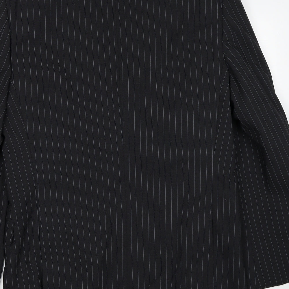 Marks & Spencer Mens Grey Striped Wool Jacket Blazer Size M Regular