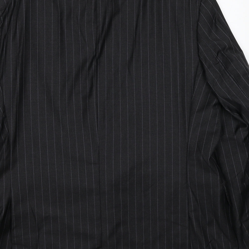 Marks & Spencer Mens Grey Striped Wool Jacket Suit Jacket Size 42 Regular