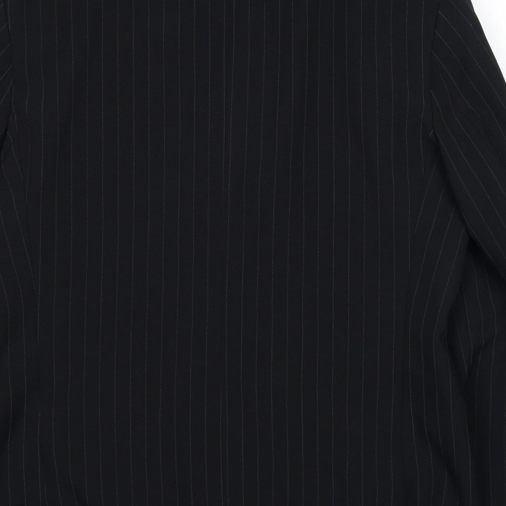 Taylor & Reece Mens Black Striped Polyester Jacket Suit Jacket Size 40 Regular