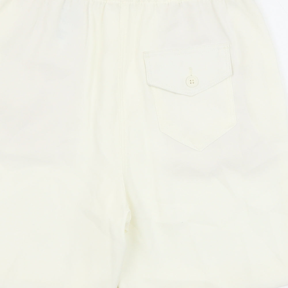 Marks & Spencer Womens White Polyester Bermuda Shorts Size 6 Regular Pull On