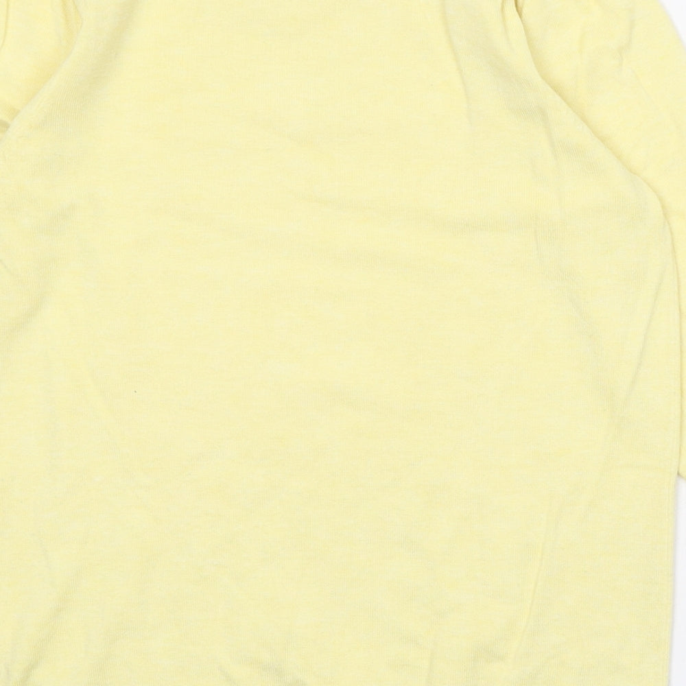 M&Co Womens Yellow Round Neck Viscose Pullover Jumper Size 10