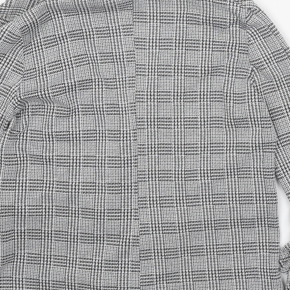 Boohoo Womens Grey Geometric Jacket Blazer Size 14