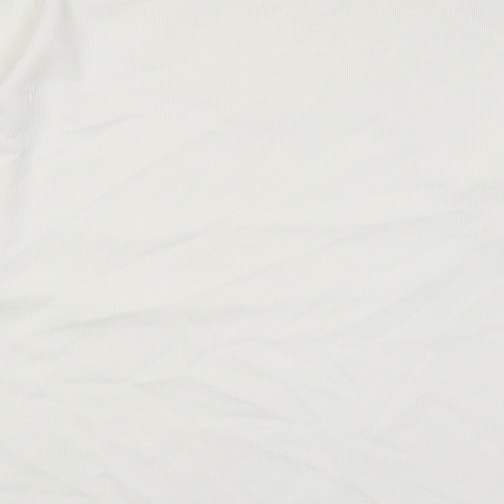 Bonmarché Womens White Round Neck Polyester Pullover Jumper Size L
