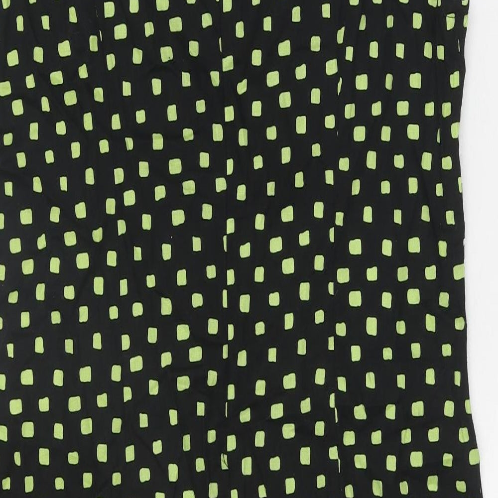 Sweet Miss Womens Black Geometric Cotton A-Line Size XL Square Neck Zip