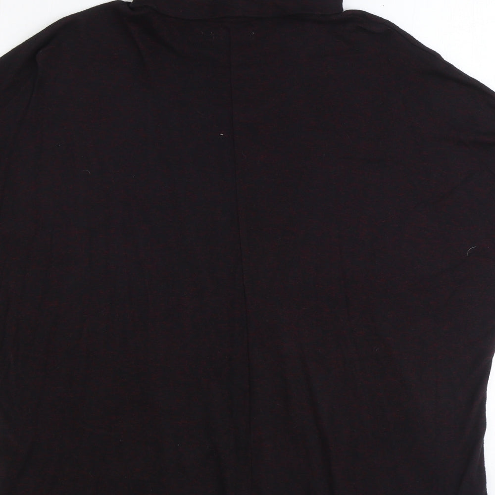 Papaya Womens Red Polyester Basic T-Shirt Size S Roll Neck