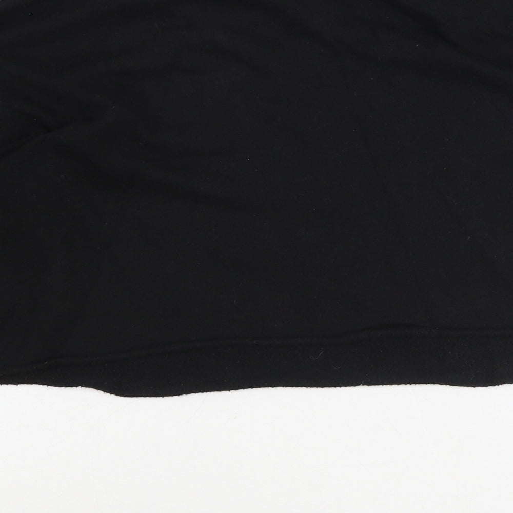 New Look Womens Black Cotton Pullover Sweatshirt Size 10 Pullover - Cropped, Unicorn
