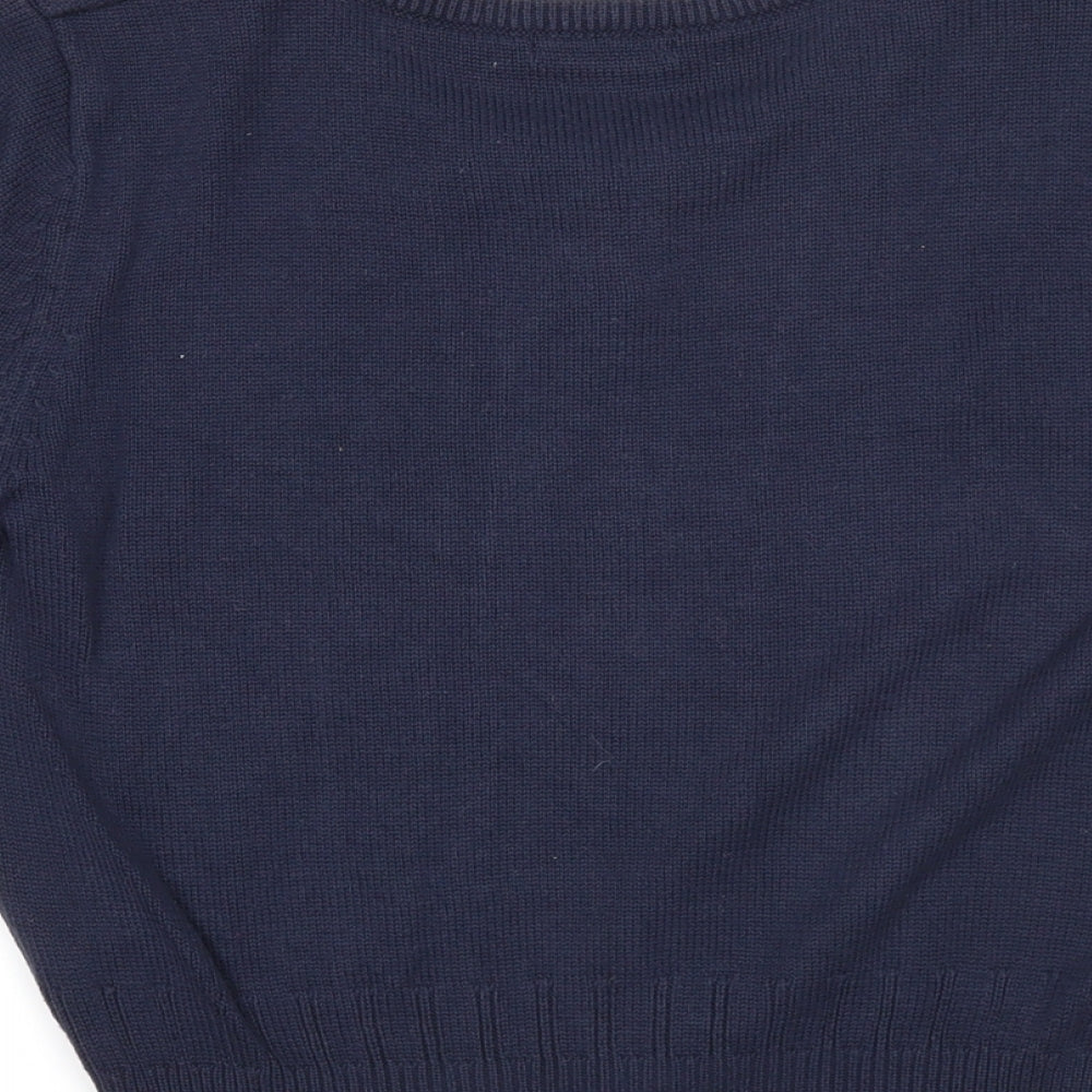 H&M Womens Blue Round Neck Acrylic Cardigan Jumper Size XS