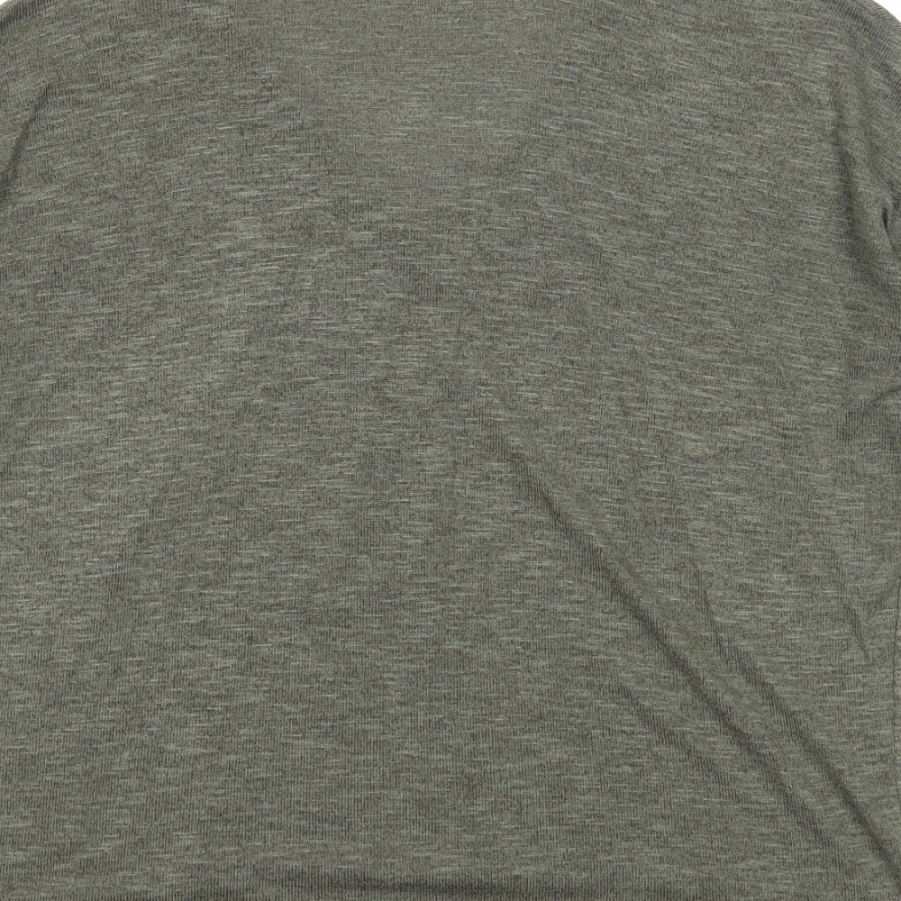 New Look Womens Green Round Neck Viscose Pullover Jumper Size S