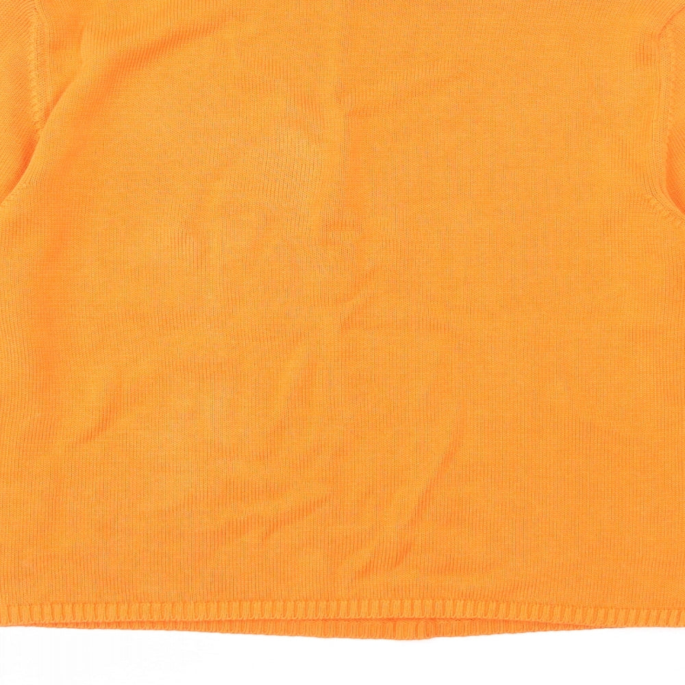 Derwent Womens Orange Crew Neck Cotton Pullover Jumper Size S