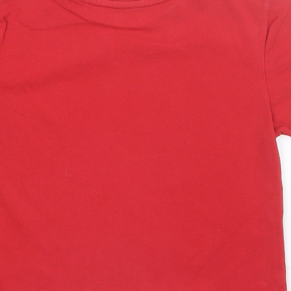 Primark Boys Red Cotton Basic T-Shirt Size 2-3 Years Round Neck Pullover - Epic Dude
