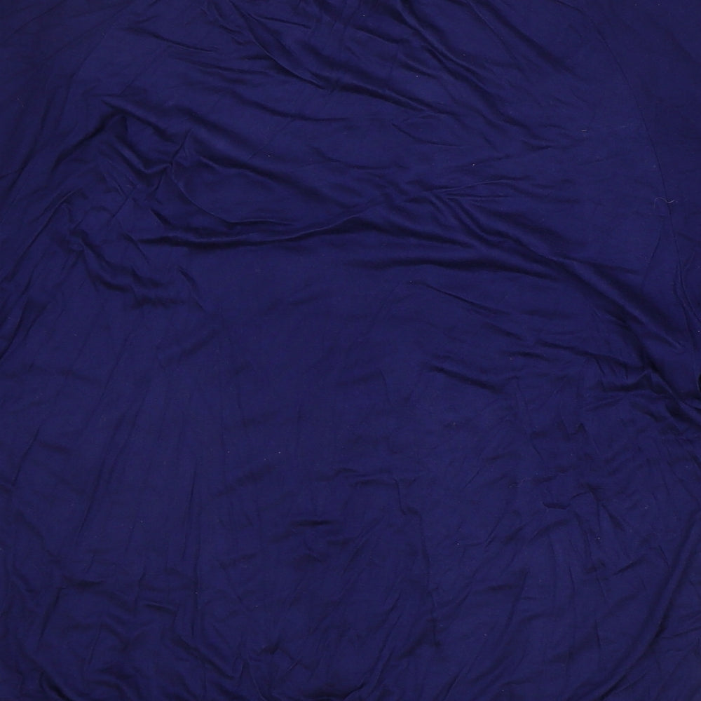 H&M Womens Blue Viscose Basic Blouse Size L Scoop Neck