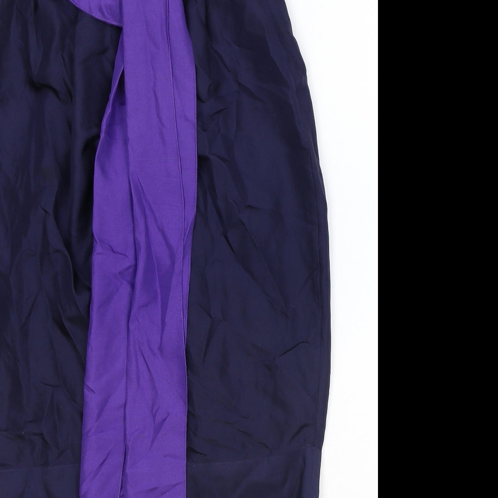 Warehouse Womens Purple Silk Mini Size 8 Sweetheart Zip
