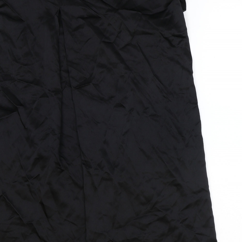 Zara Womens Black Viscose Tank Dress Size M Round Neck Zip