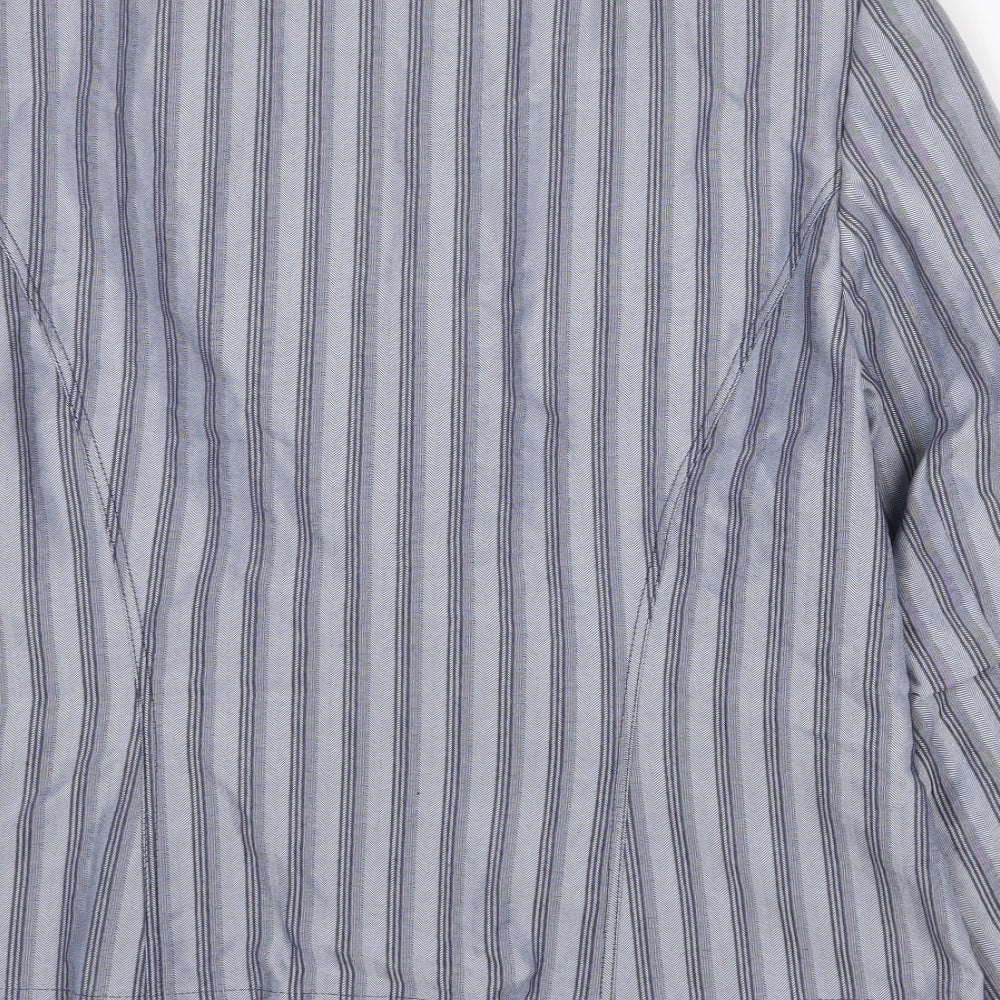 FSR Womens Blue Striped Jacket Blazer Size 10 Button