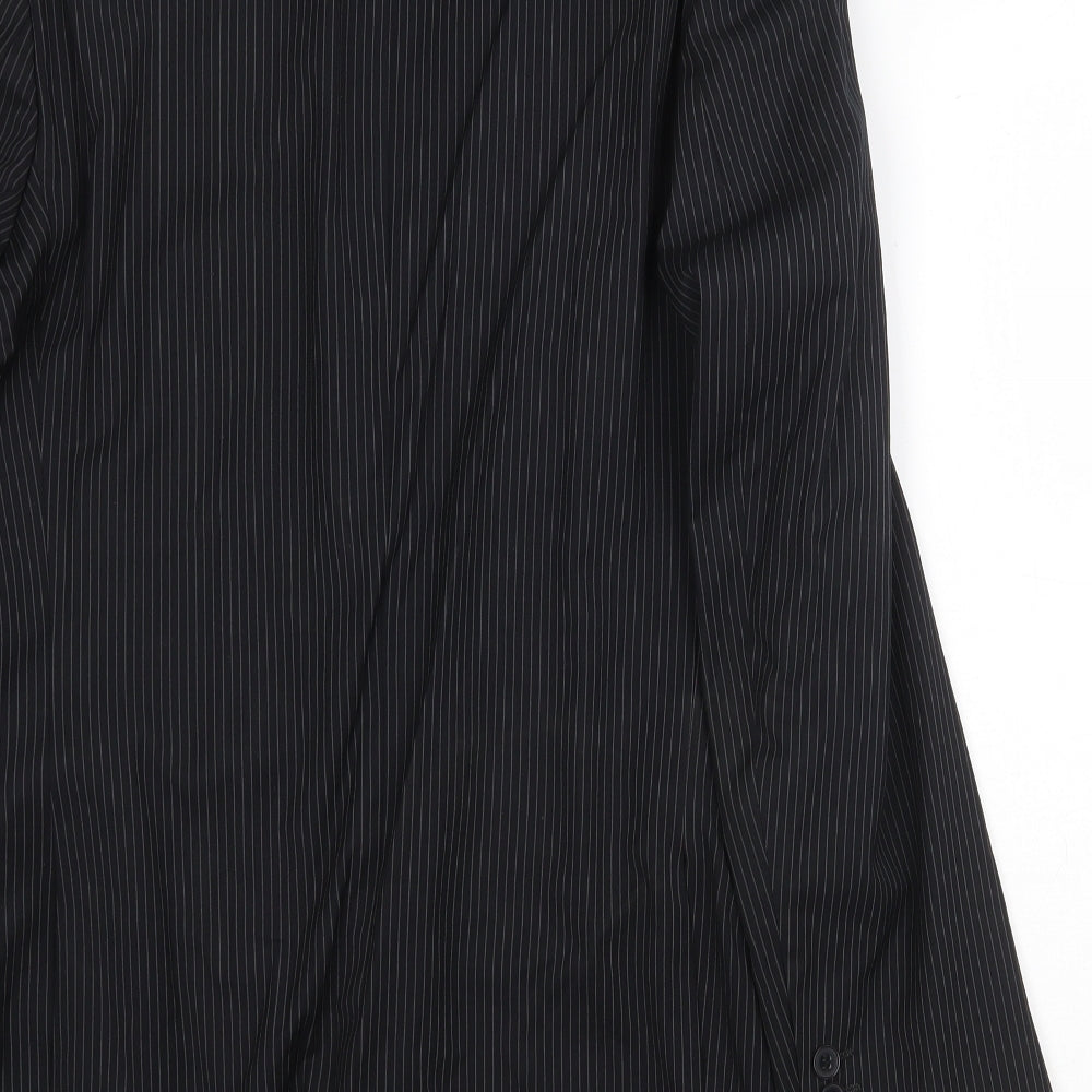 Limehaus Mens Black Striped Polyester Jacket Suit Jacket Size 38 Regular