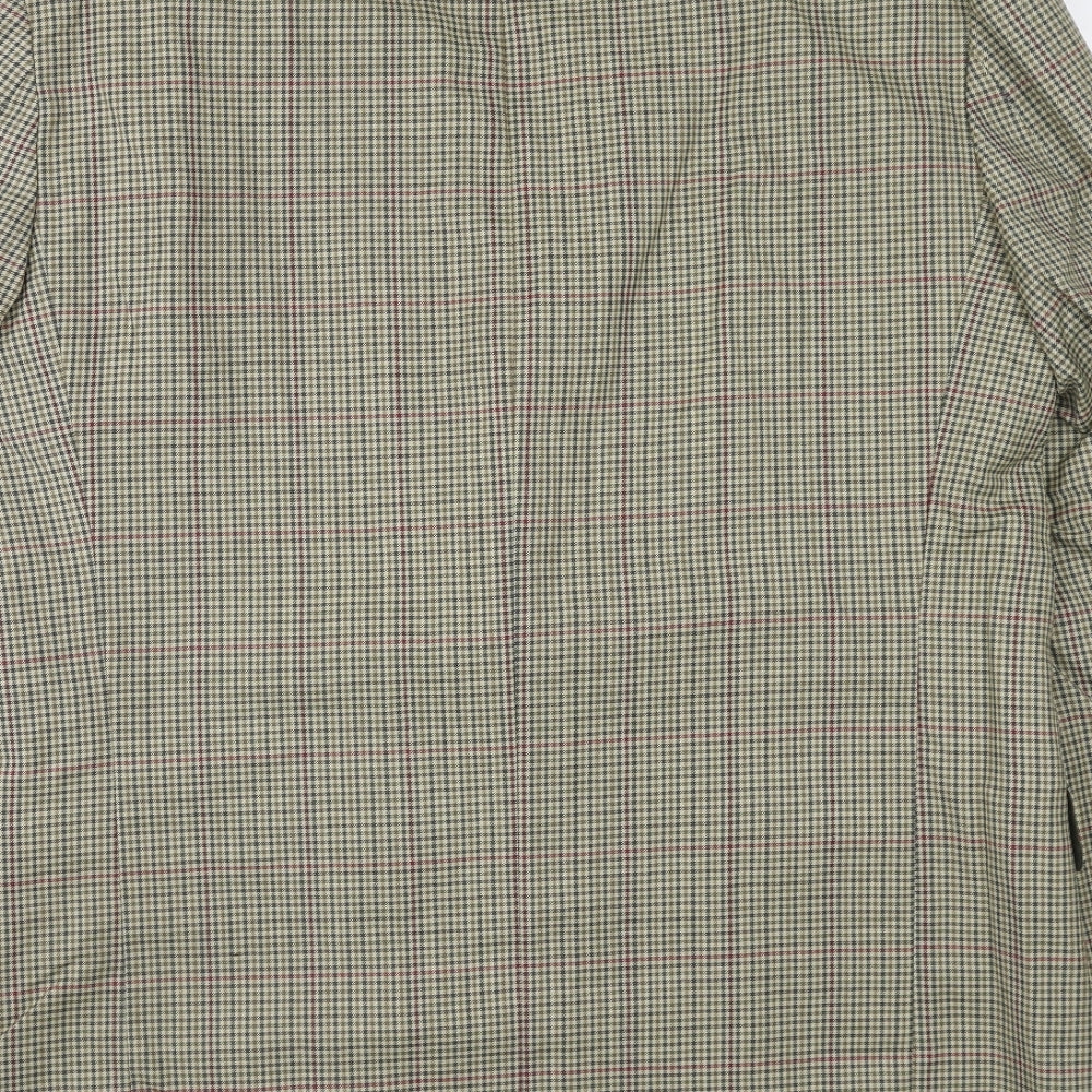 BHS Mens Grey Check Wool Jacket Suit Jacket Size 40 Regular