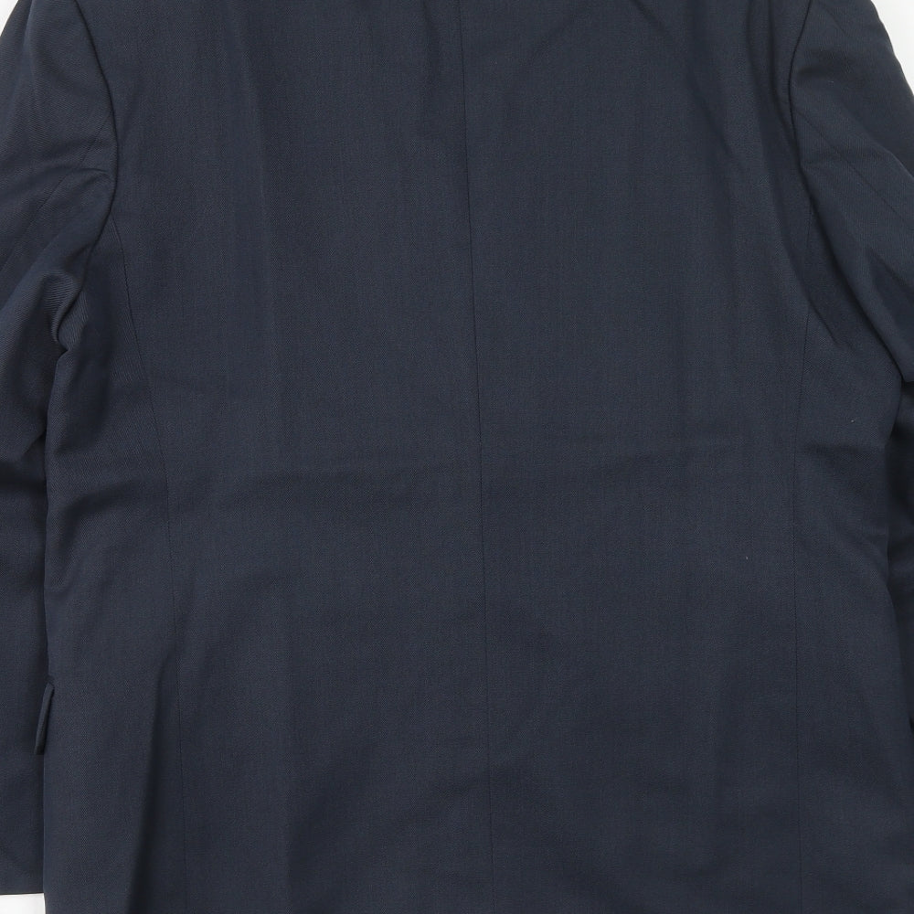 Pin stripe Mens Blue Polyester Jacket Suit Jacket Size 40 Regular