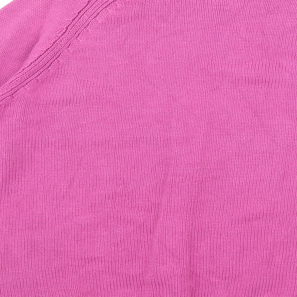 EWM Womens Pink Round Neck 100% Cotton Pullover Jumper Size 12