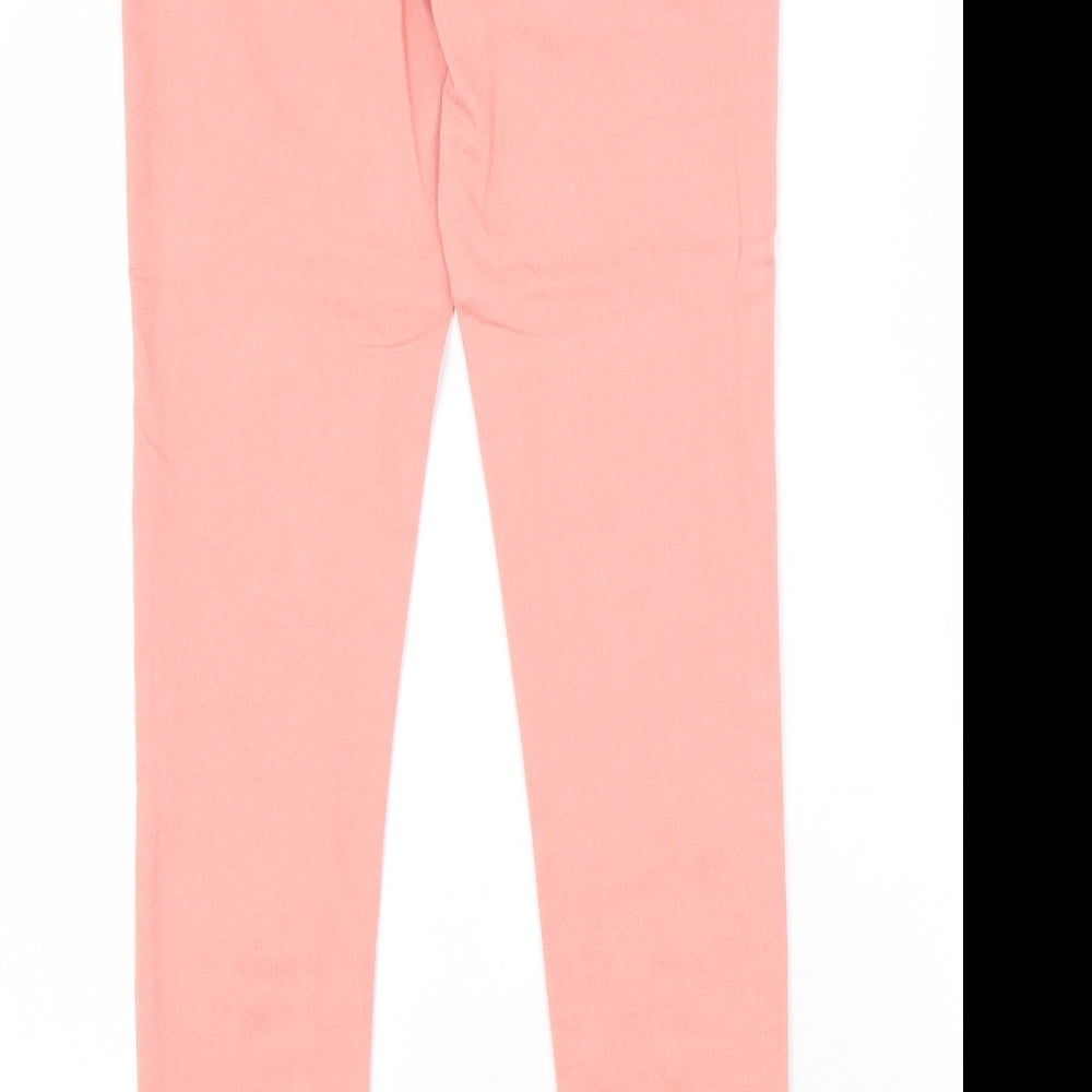 Marks and Spencer Womens Pink Cotton Skinny Jeans Size 8 L31 in Slim Zip