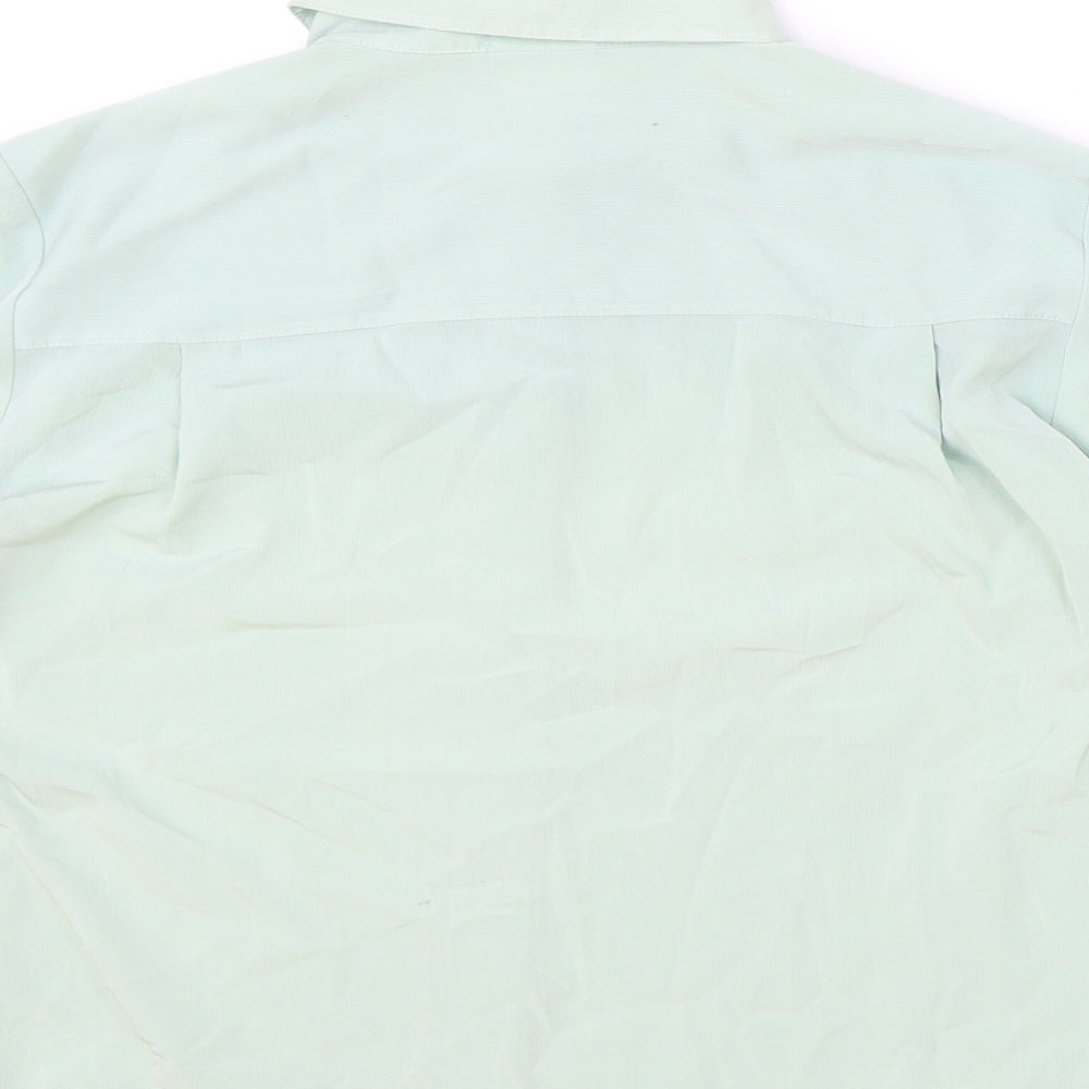 Preworn Womens Blue Polyester Basic Button-Up Size 10 Collared