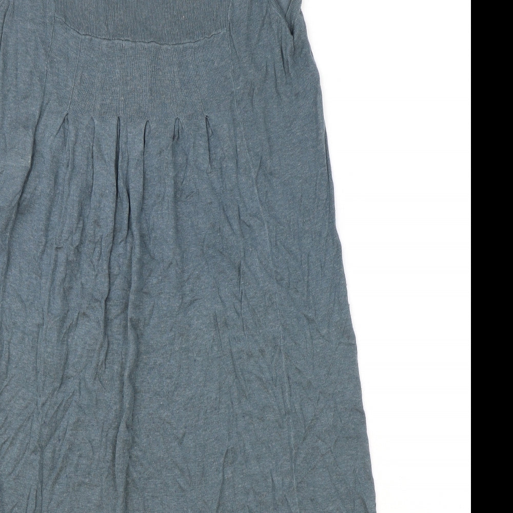 Kookai Womens Blue Linen A-Line Size S V-Neck Button