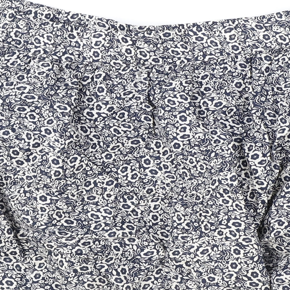 Marks & Spencer Womens Blue Floral Cotton Skater Skirt Size 20