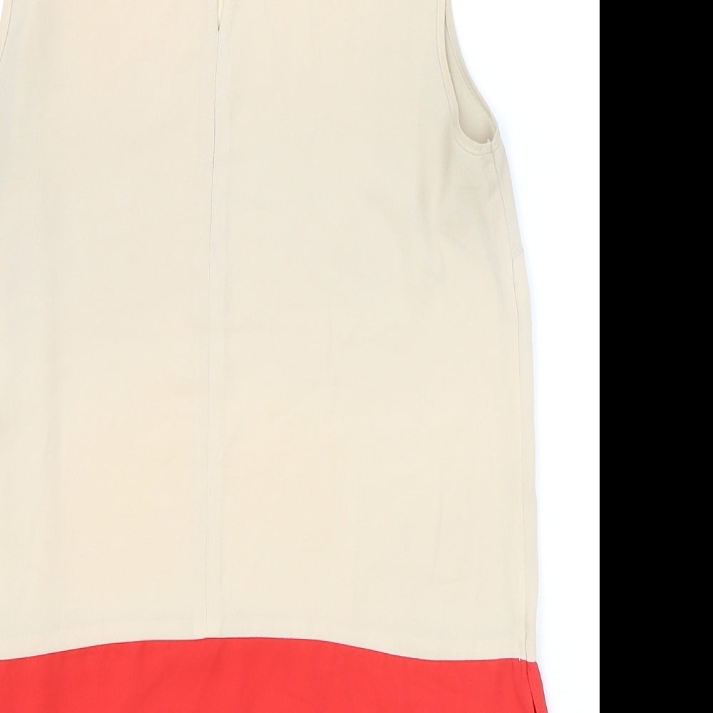 ASOS Womens Brown Polyester Basic Blouse Size 8 Mock Neck - Colourblock