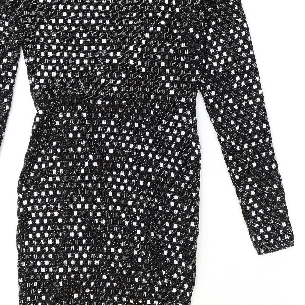 ASOS Womens Black Polyester Pencil Dress Size 6 V-Neck Pullover