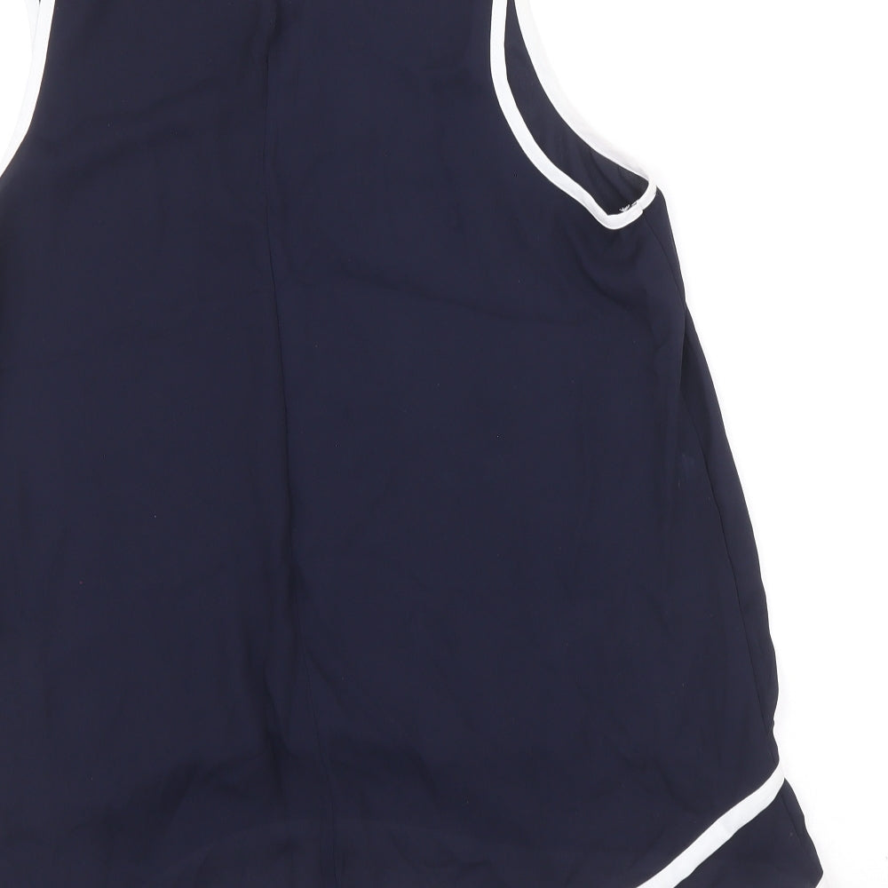 Atmosphere Womens Blue Polyester Basic Tank Size 10 Round Neck