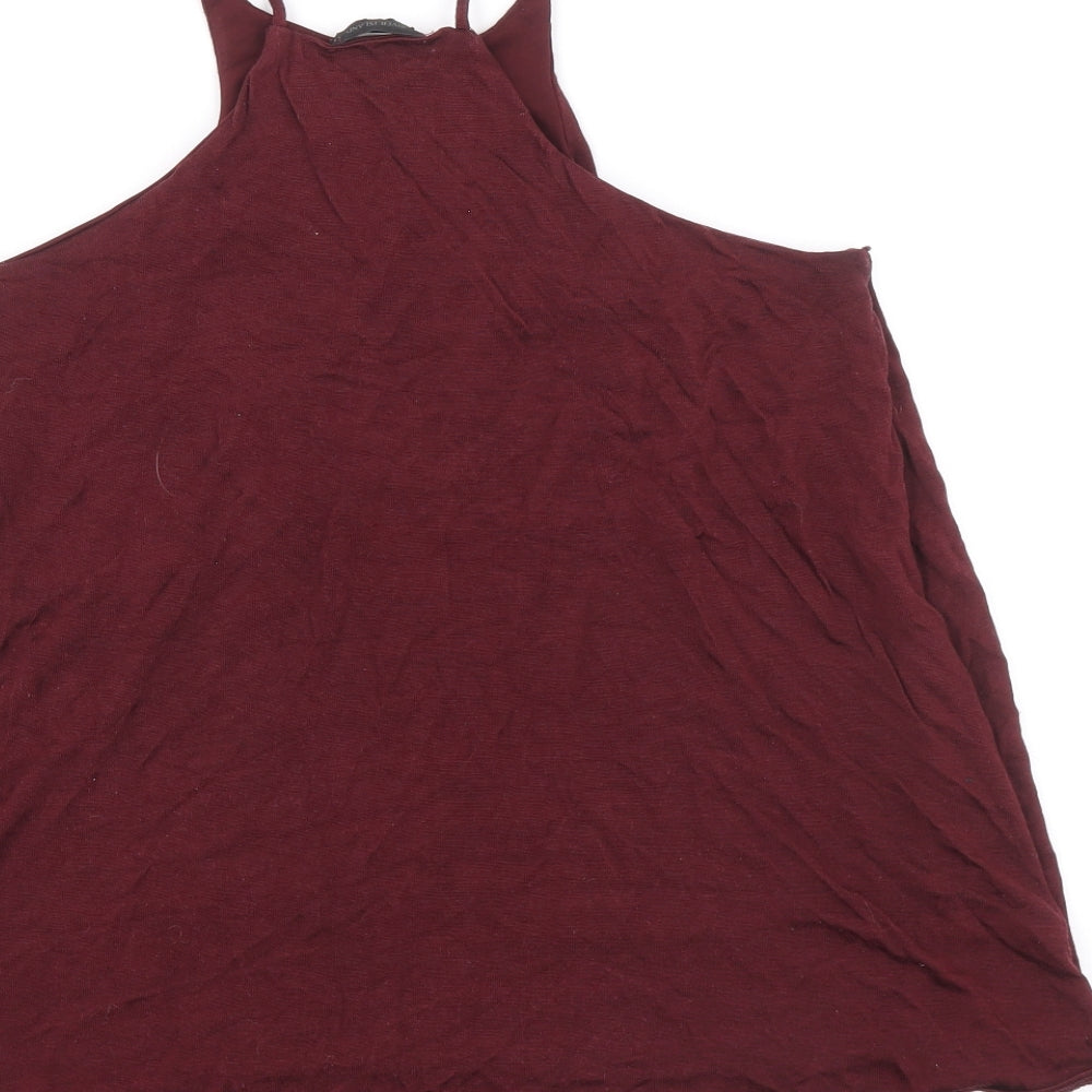 River Island Womens Purple Viscose Basic Tank Size 10 Round Neck