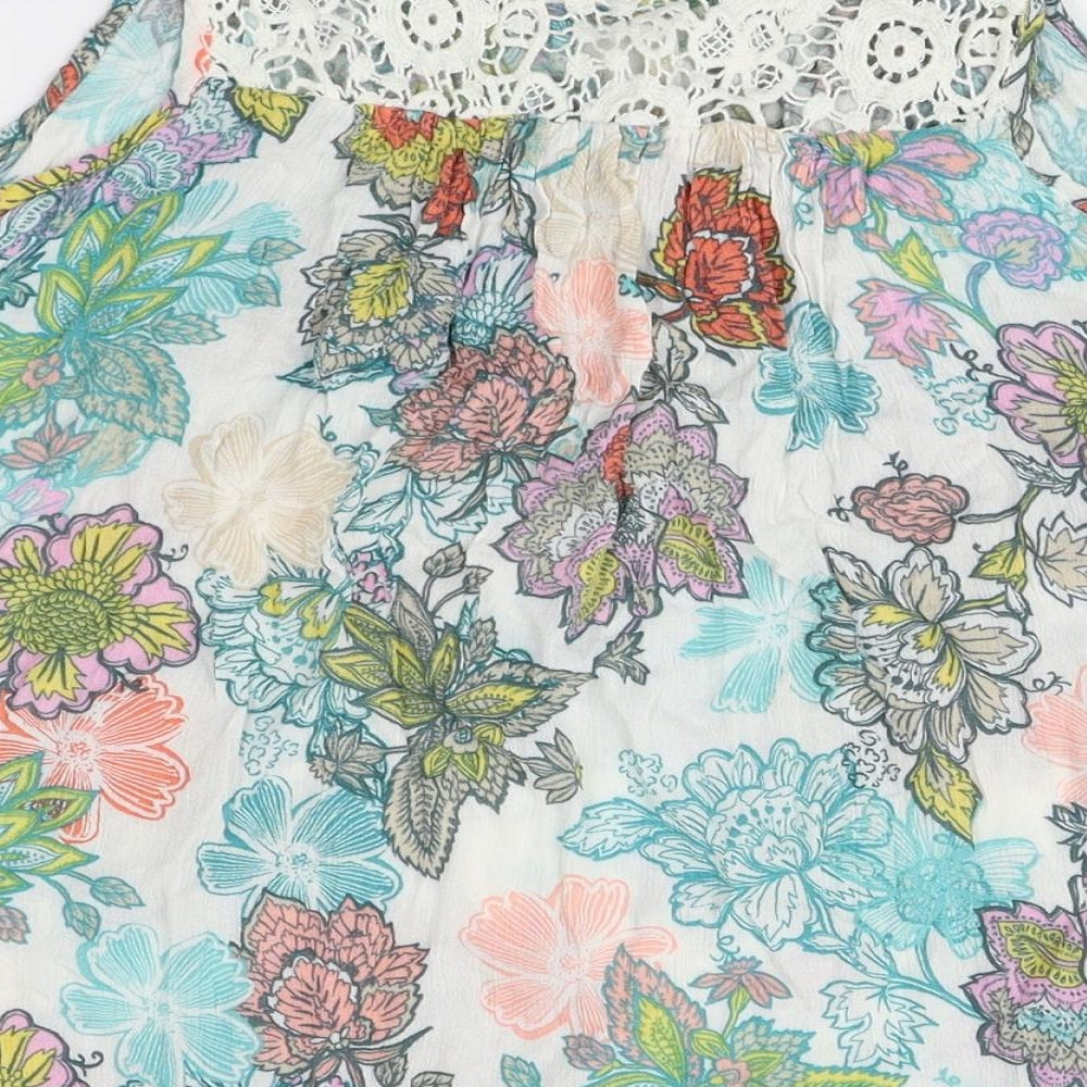 NEXT Womens Multicoloured Floral Viscose Basic Tank Size 8 Round Neck