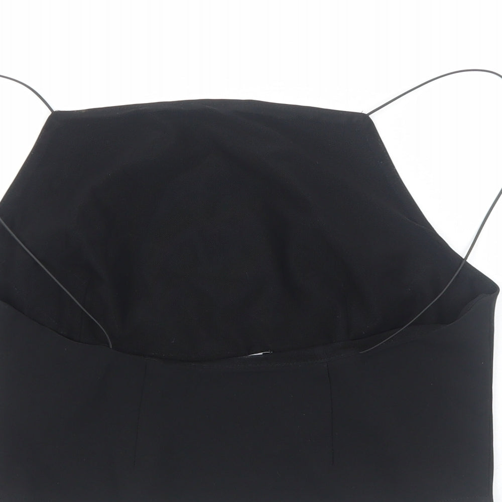 Urban Outfitters Womens Black Polyester Cropped Tank Size M Square Neck